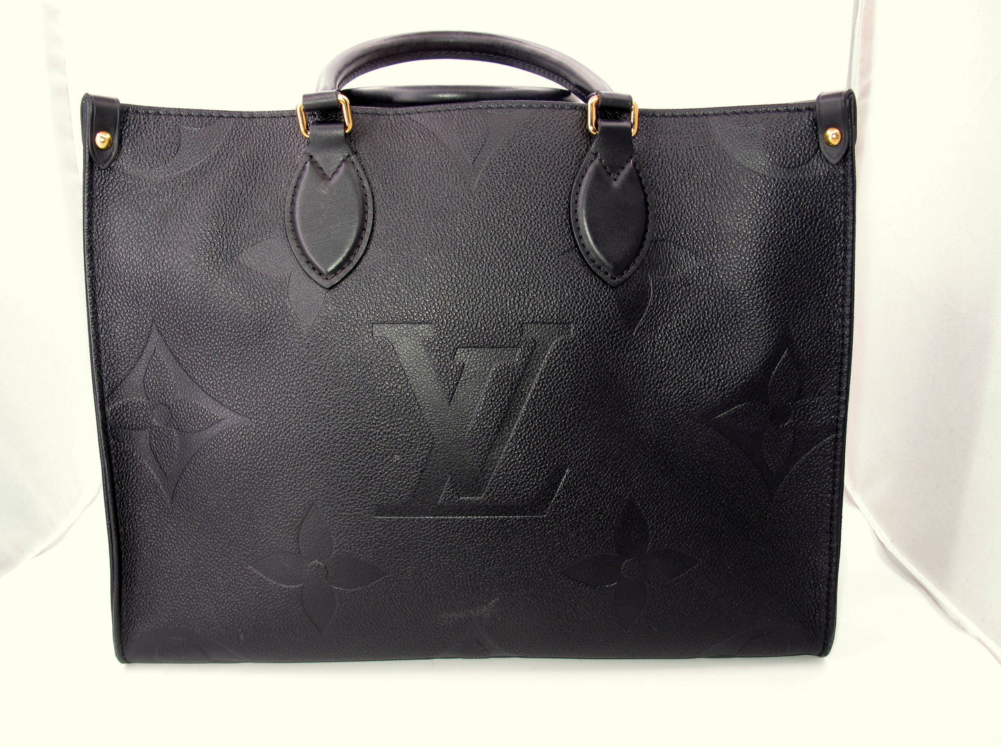 Original LOUIS VUITTON "ONTHEGO" MM Black Empreinte Leather Handbag
