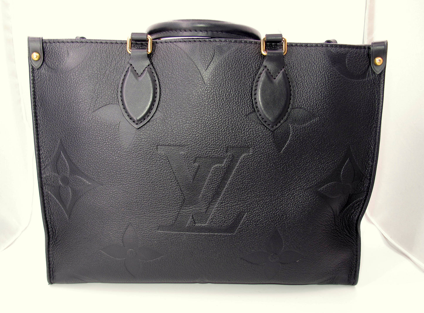 Original LOUIS VUITTON "ONTHEGO" MM Black Empreinte Leather Handbag
