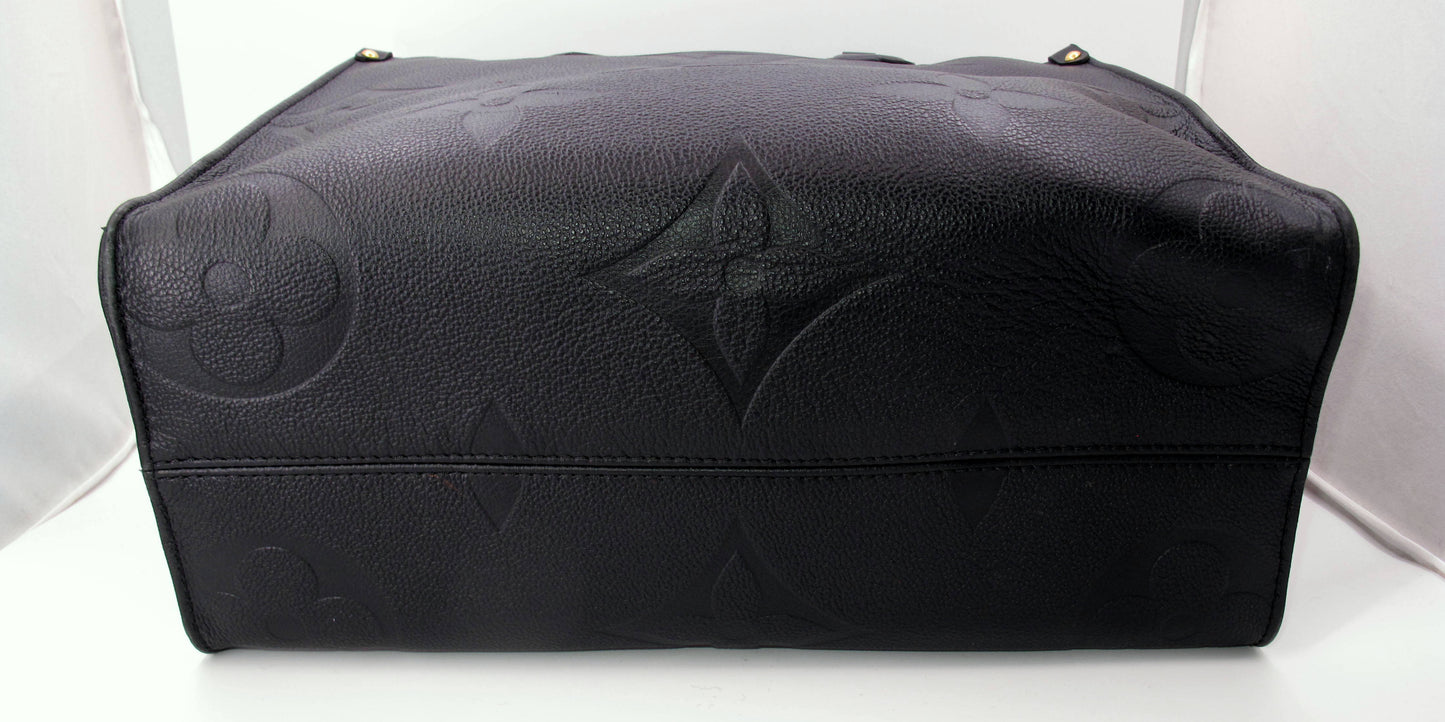Original LOUIS VUITTON "ONTHEGO" MM Black Empreinte Leather Handbag