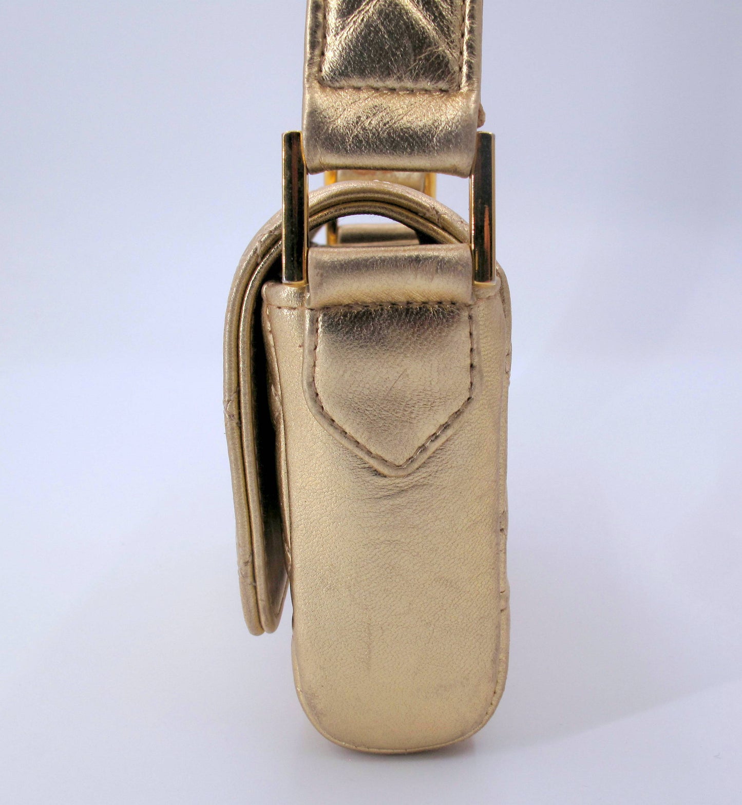 Original CHANEL Mini Vintage Gold Shoulder Ladies Leather Handbag