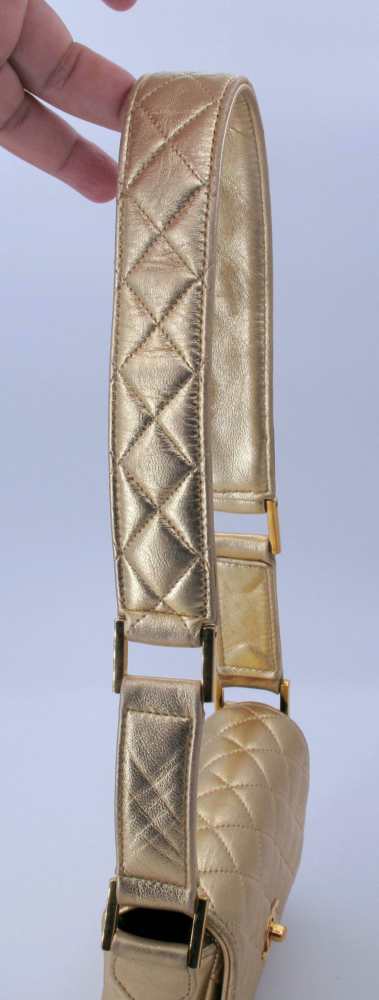 Original CHANEL Mini Vintage Gold Shoulder Ladies Leather Handbag