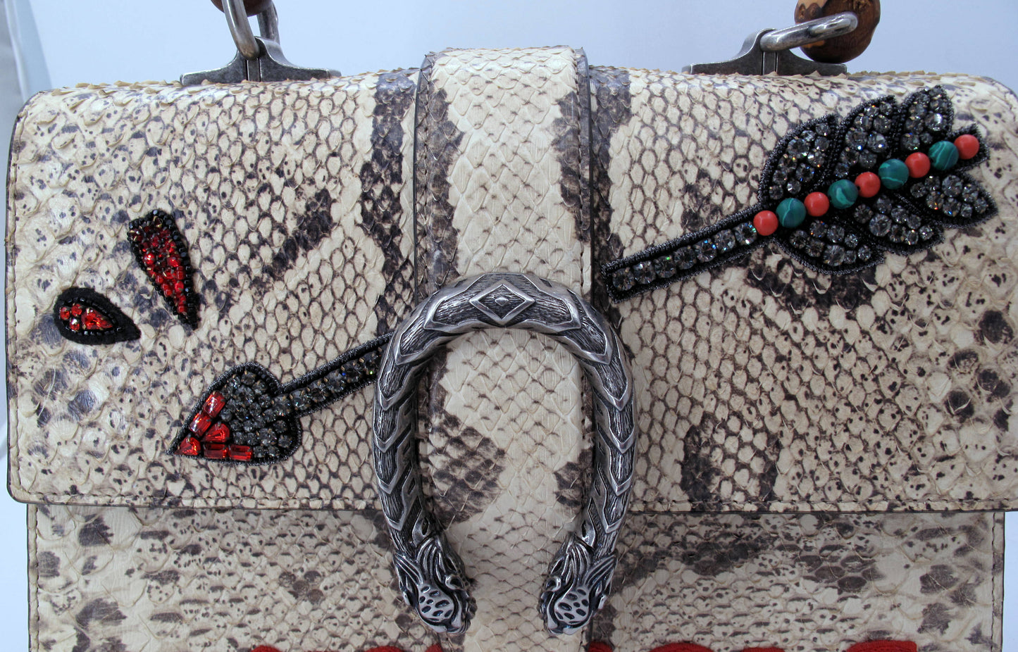 Original GUCCI "DIONYSUS" Python Medium Bamboo Top Handle Ladies Handbag