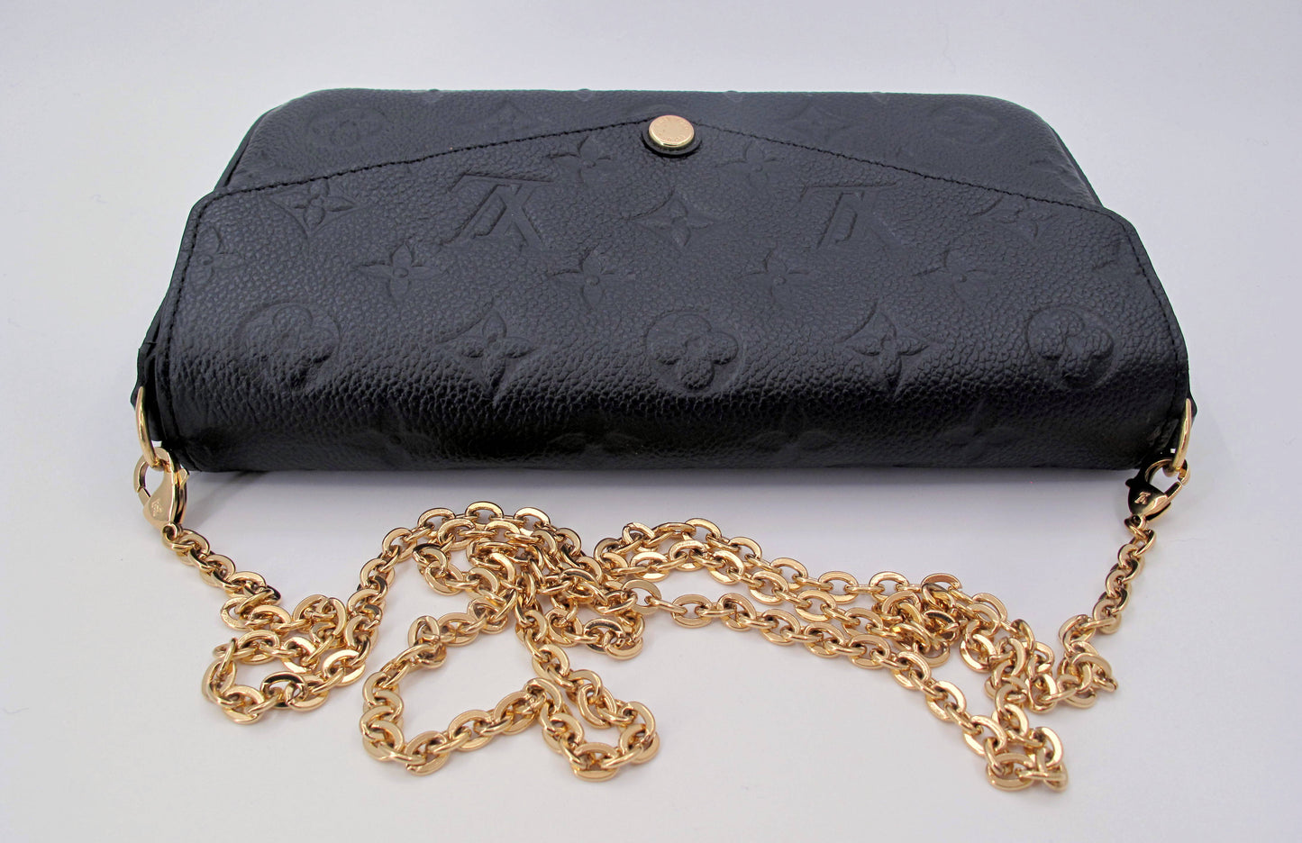 Original LOUIS VUITTON "FELICIE" Black Empreinte Leather Handbag