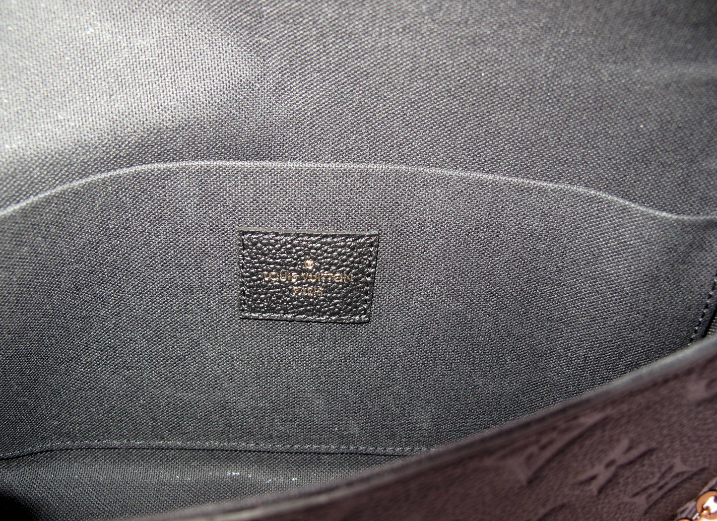 Original LOUIS VUITTON "FELICIE" Black Empreinte Leather Handbag