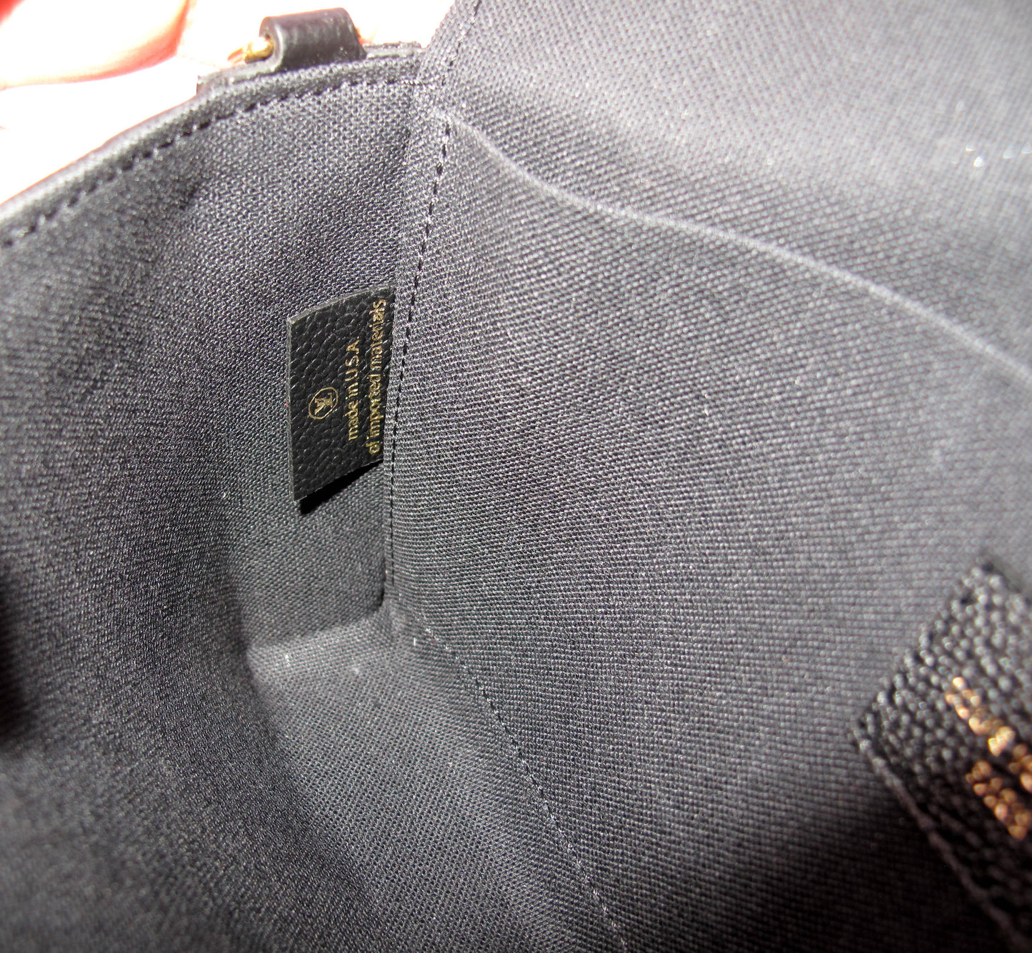 Original LOUIS VUITTON "FELICIE" Black Empreinte Leather Handbag