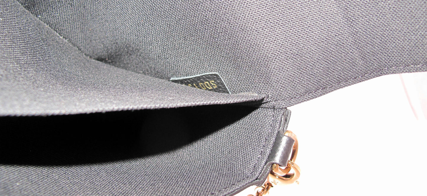 Original LOUIS VUITTON "FELICIE" Black Empreinte Leather Handbag