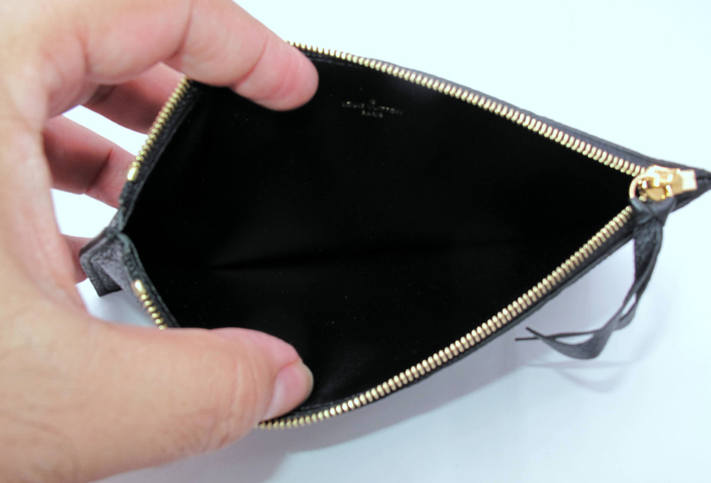 Original LOUIS VUITTON "FELICIE" Black Empreinte Leather Handbag