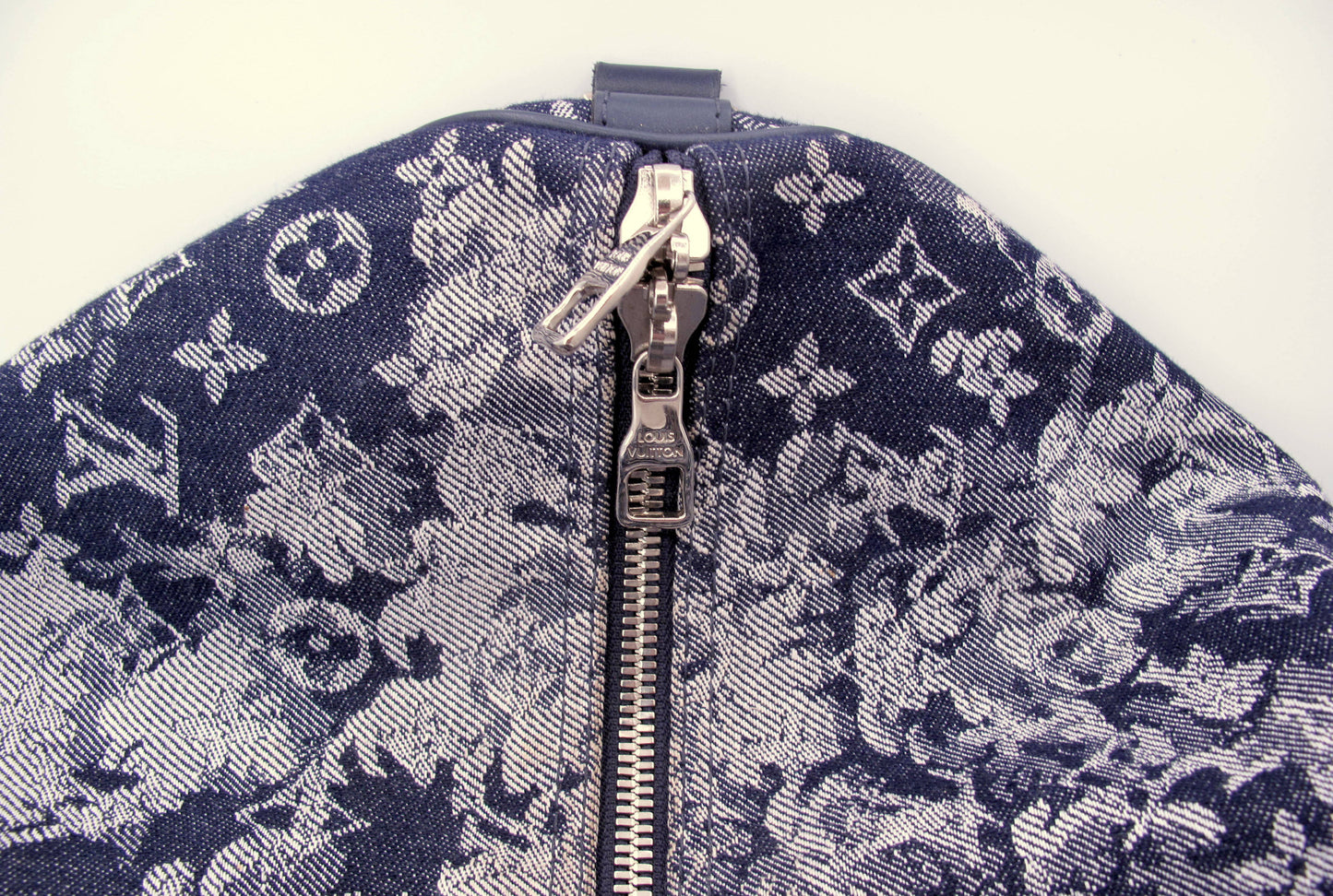 Louis Vuitton Keepal 50 Denim Tapestry Duffle Bag With Strap Lock/Keys