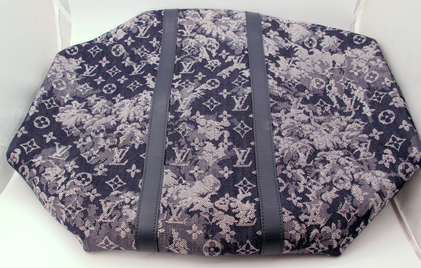 Louis Vuitton Keepal 50 Denim Tapestry Duffle Bag With Strap Lock/Keys