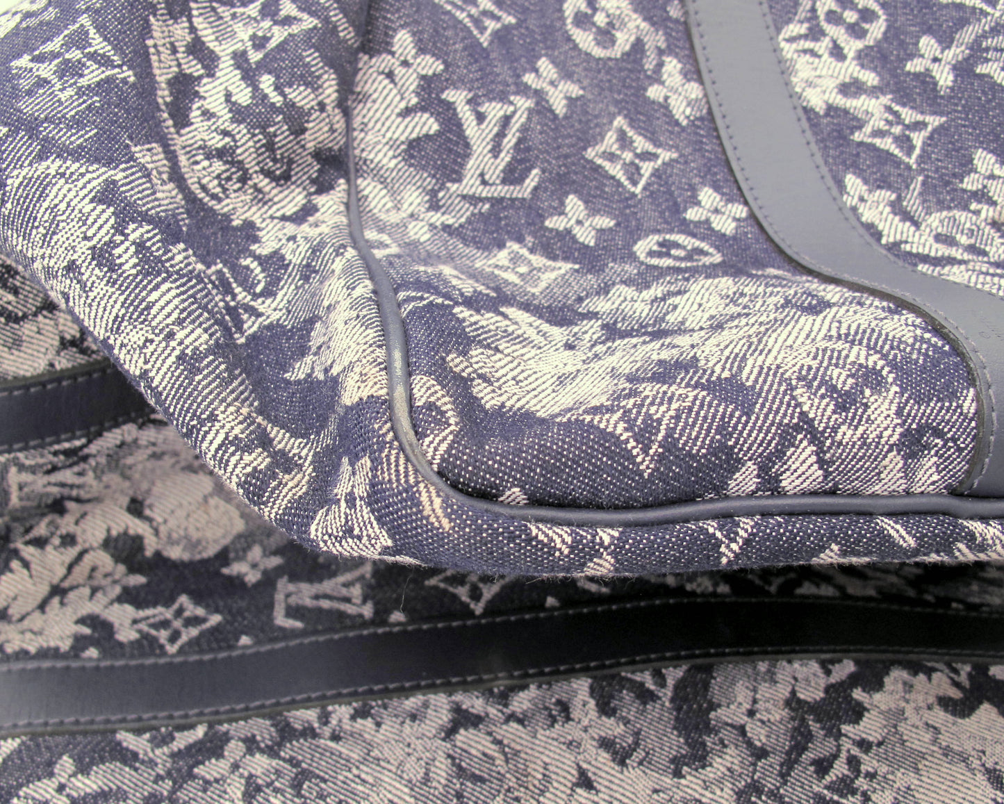 Louis Vuitton Keepal 50 Denim Tapestry Duffle Bag With Strap Lock/Keys