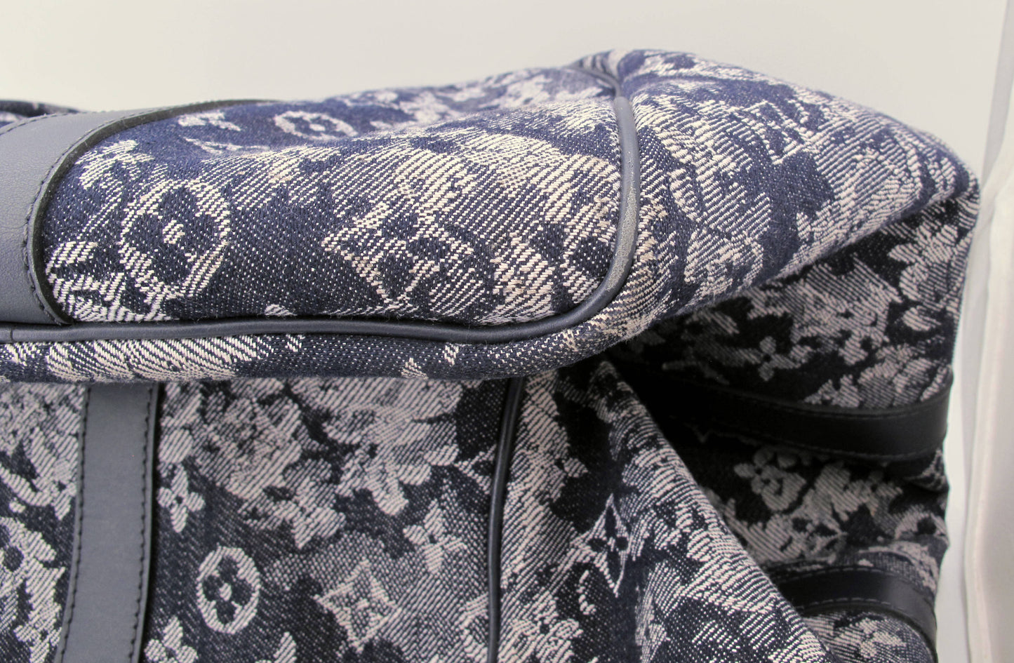 Louis Vuitton Keepal 50 Denim Tapestry Duffle Bag With Strap Lock/Keys