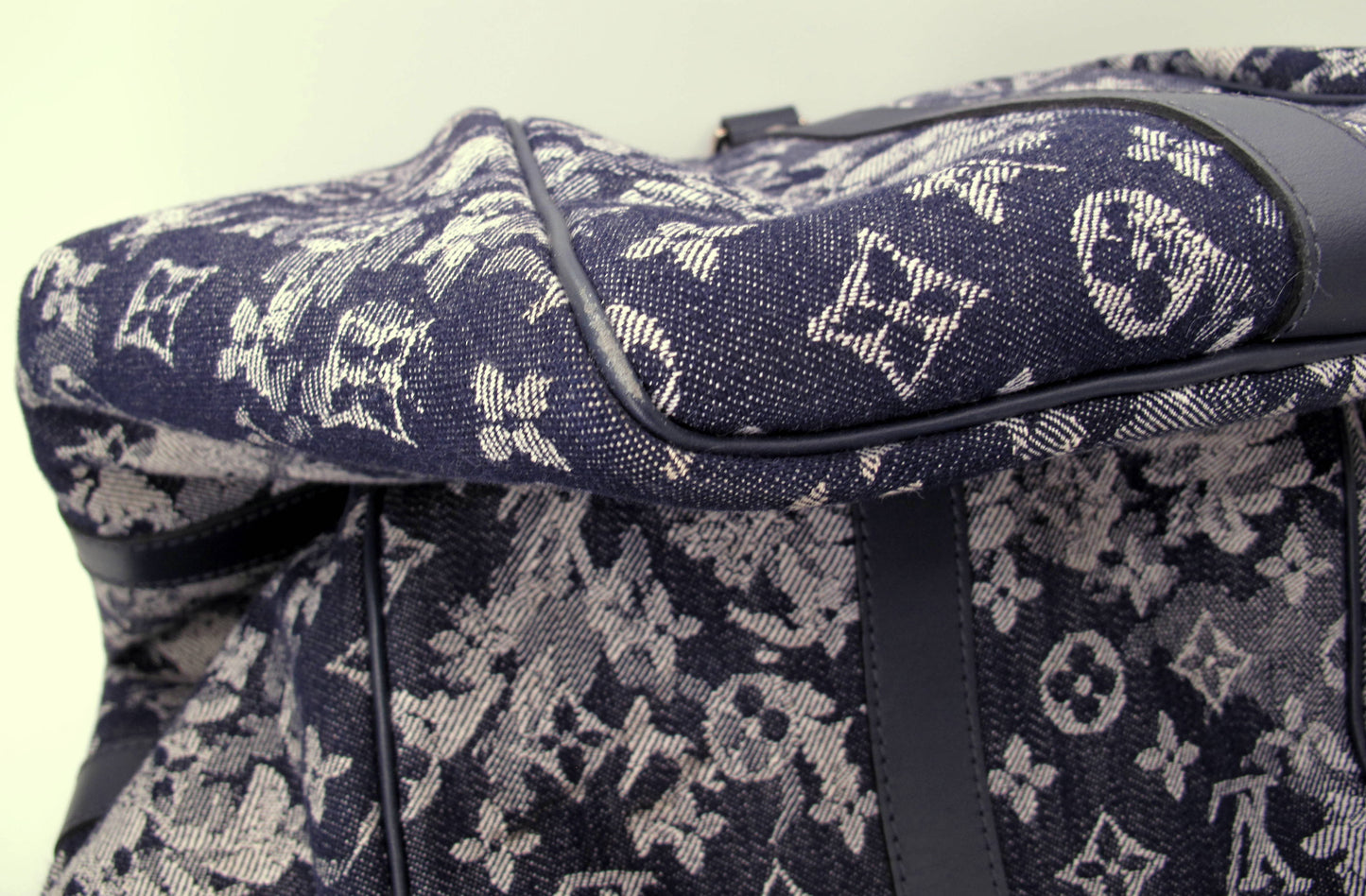 Louis Vuitton Keepal 50 Denim Tapestry Duffle Bag With Strap Lock/Keys