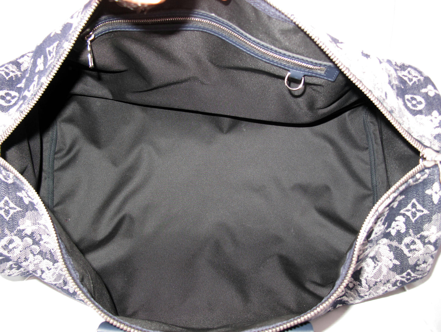 Louis Vuitton Keepal 50 Denim Tapestry Duffle Bag With Strap Lock/Keys