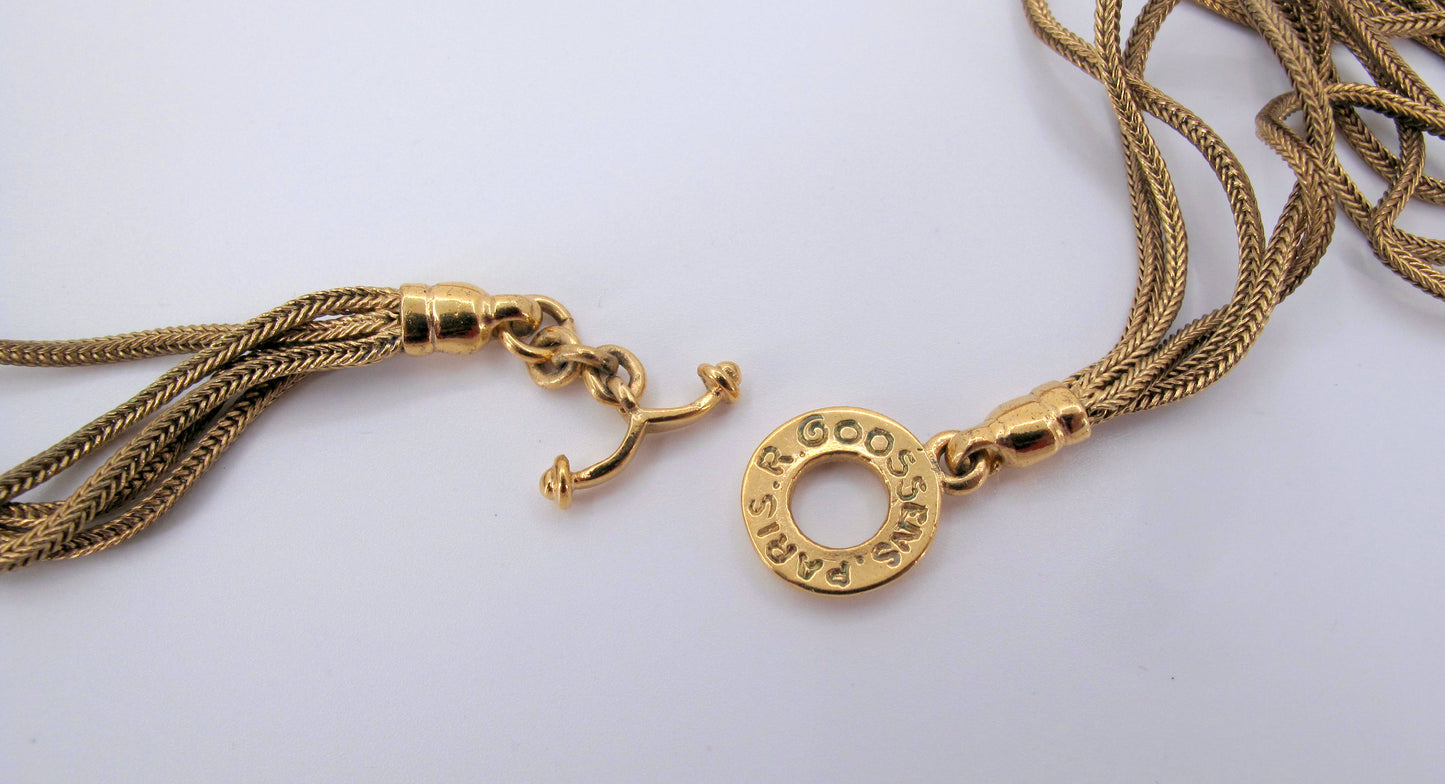 Vintage R. GOOSSENS Paris Hearts Long Ladies Necklace 30" Long