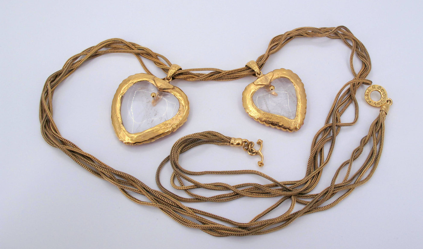 Vintage R. GOOSSENS Paris Hearts Long Ladies Necklace 30" Long