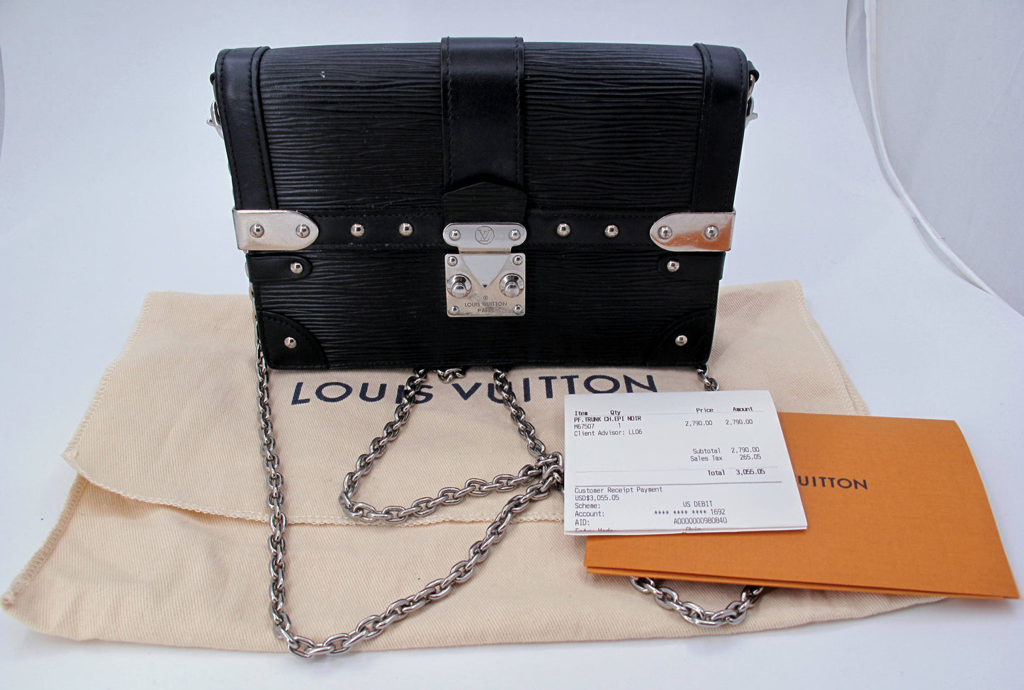 Original Louis Vuitton "TRUNK CHAIN WALLET" Epi Leather Ladies Handbag