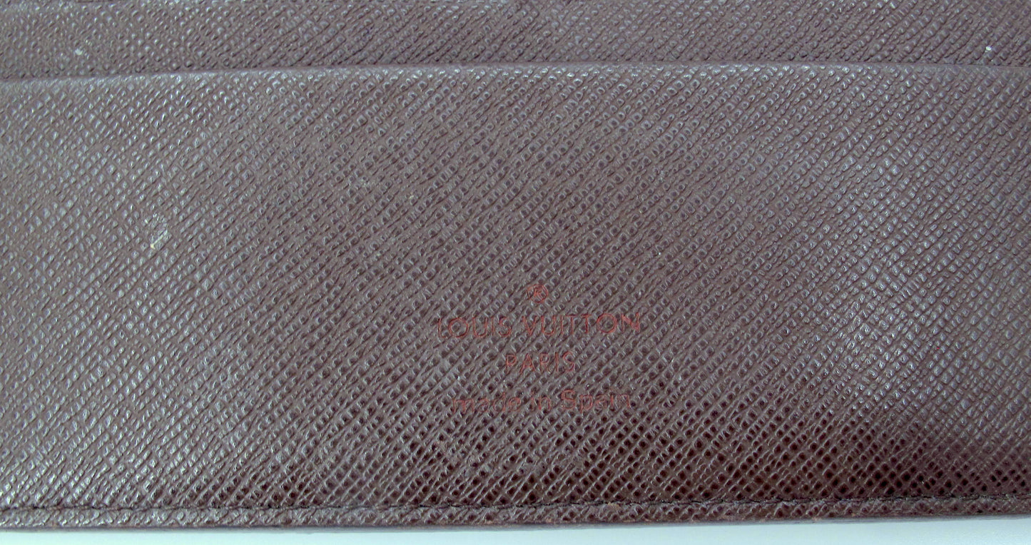 Original Louis Vuitton ANSORITO Damier Ebene Ladies Long Wallet