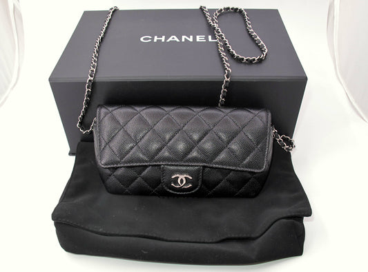 Original Chanel Caviar Leather Sunglasses Case Bag With Box and Dustbag
