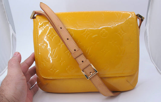 Original LOUIS VUITTON "THOMPSON" Yellow Mustard Ladies Handbag