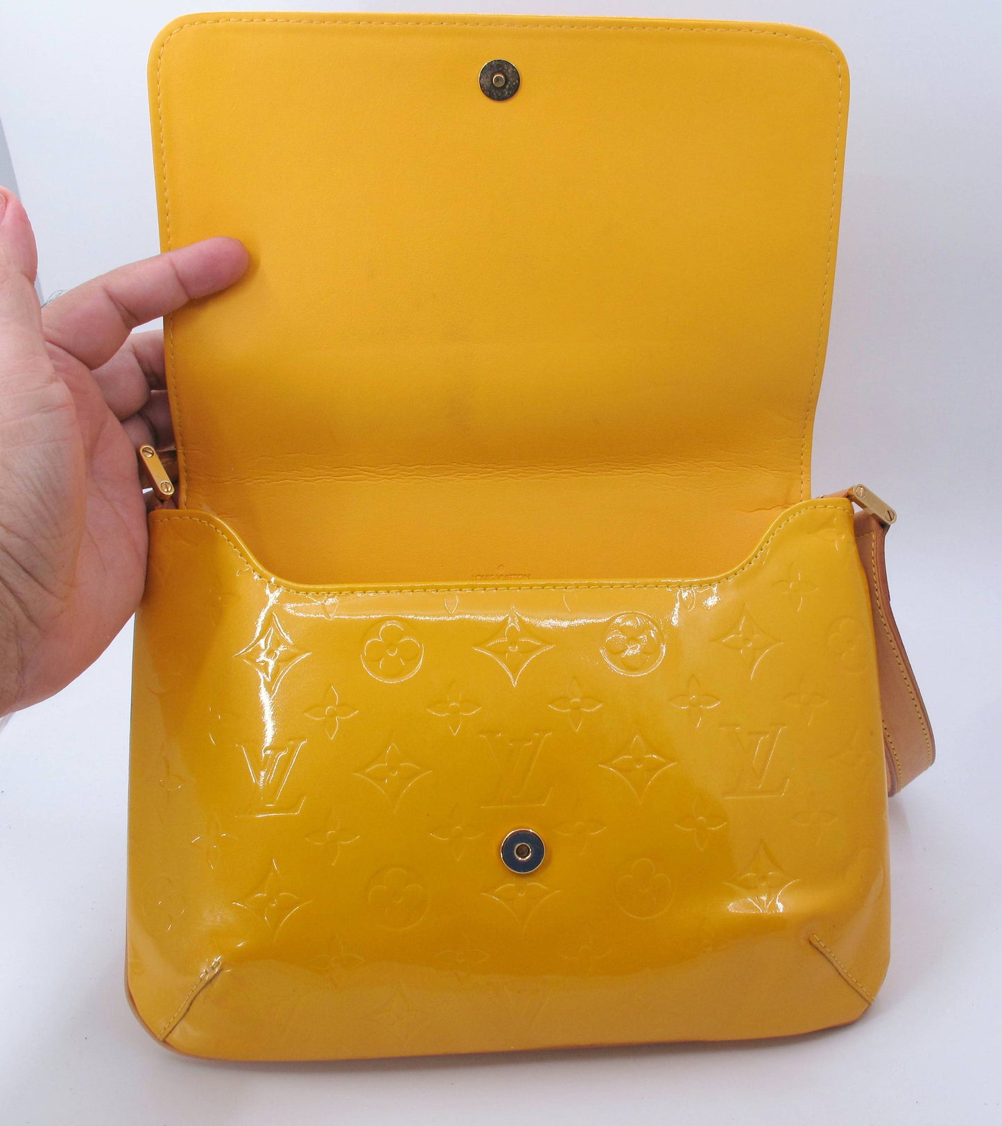 Original LOUIS VUITTON "THOMPSON" Yellow Mustard Ladies Handbag
