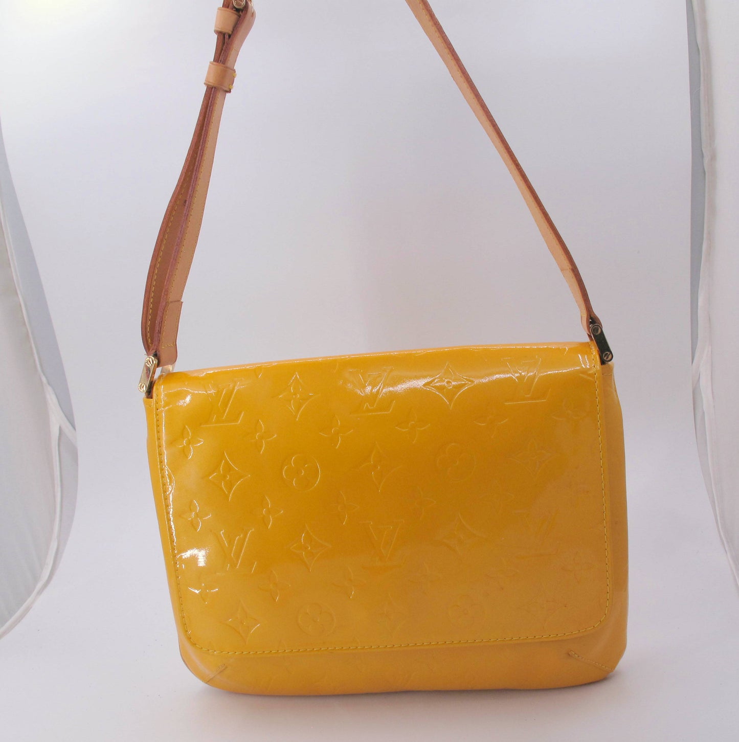 Original LOUIS VUITTON "THOMPSON" Yellow Mustard Ladies Handbag