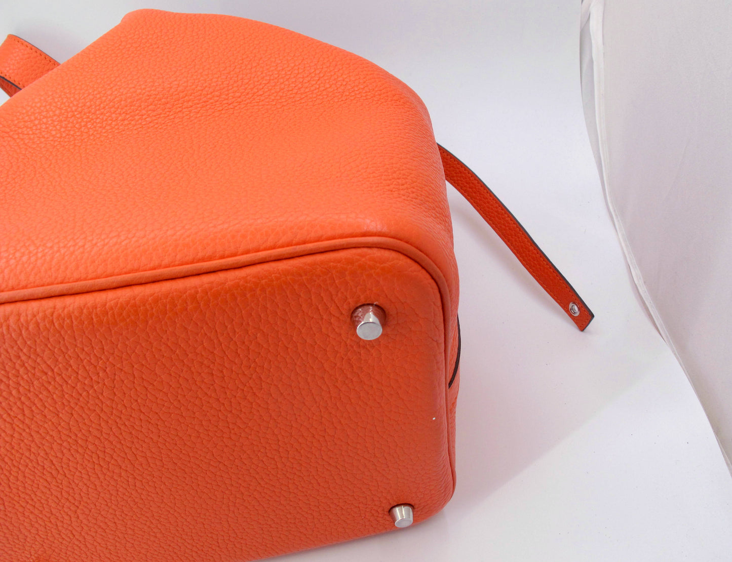 Original HERMES Picotin Lock 22cm Orange Handbag With Box/Dustbag