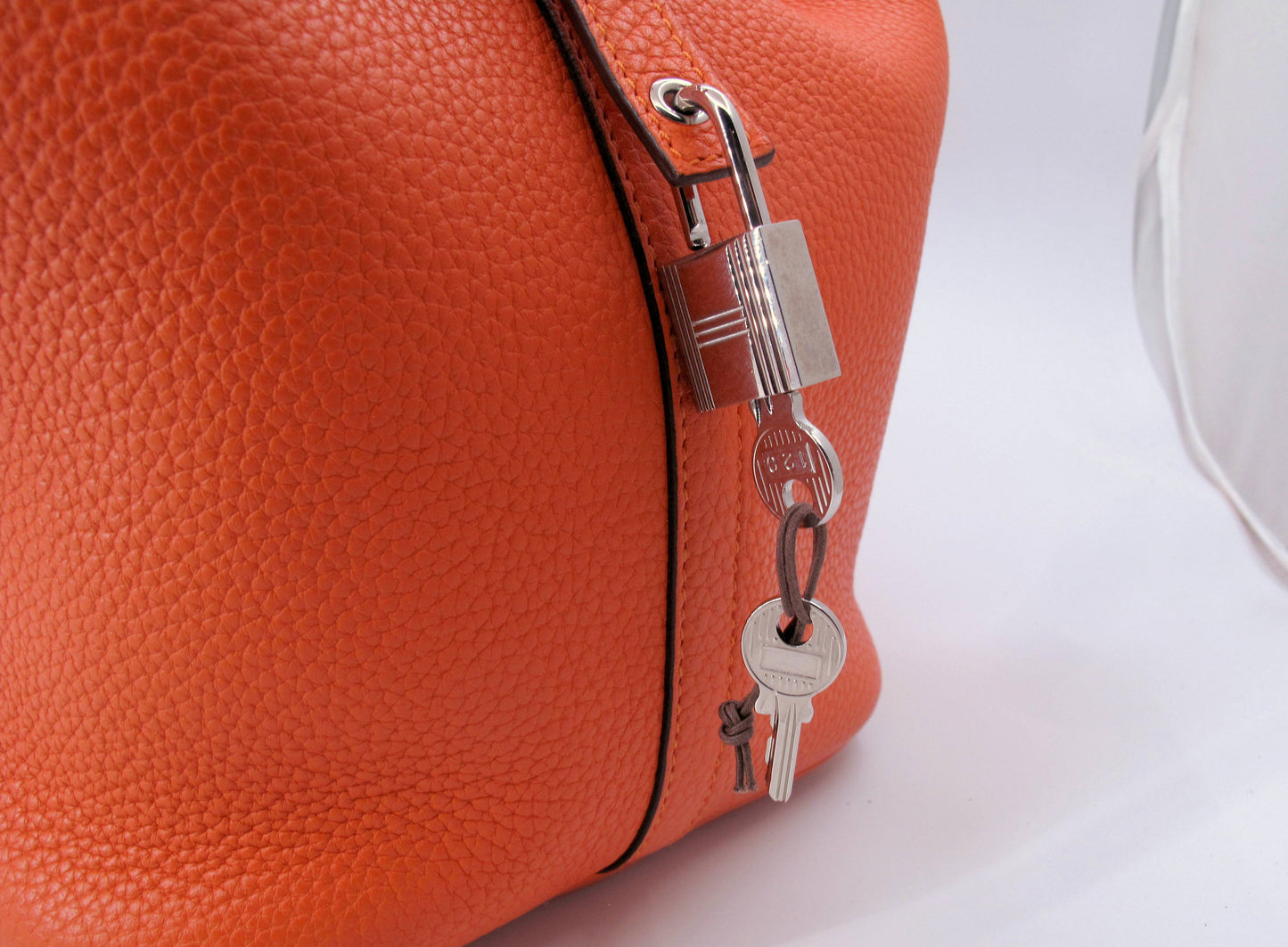 Original HERMES Picotin Lock 22cm Orange Handbag With Box/Dustbag