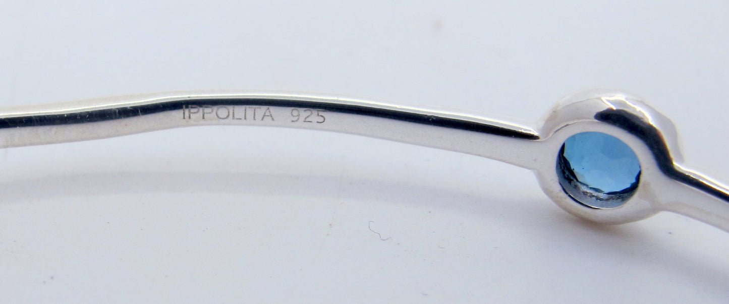 Sterling Silver IPPOLITA Blue Stone and Diamonds Ladies bangle bracelet