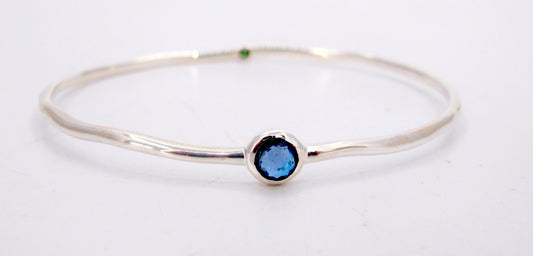 Sterling Silver IPPOLITA Blue Stone and Diamonds Ladies bangle bracelet