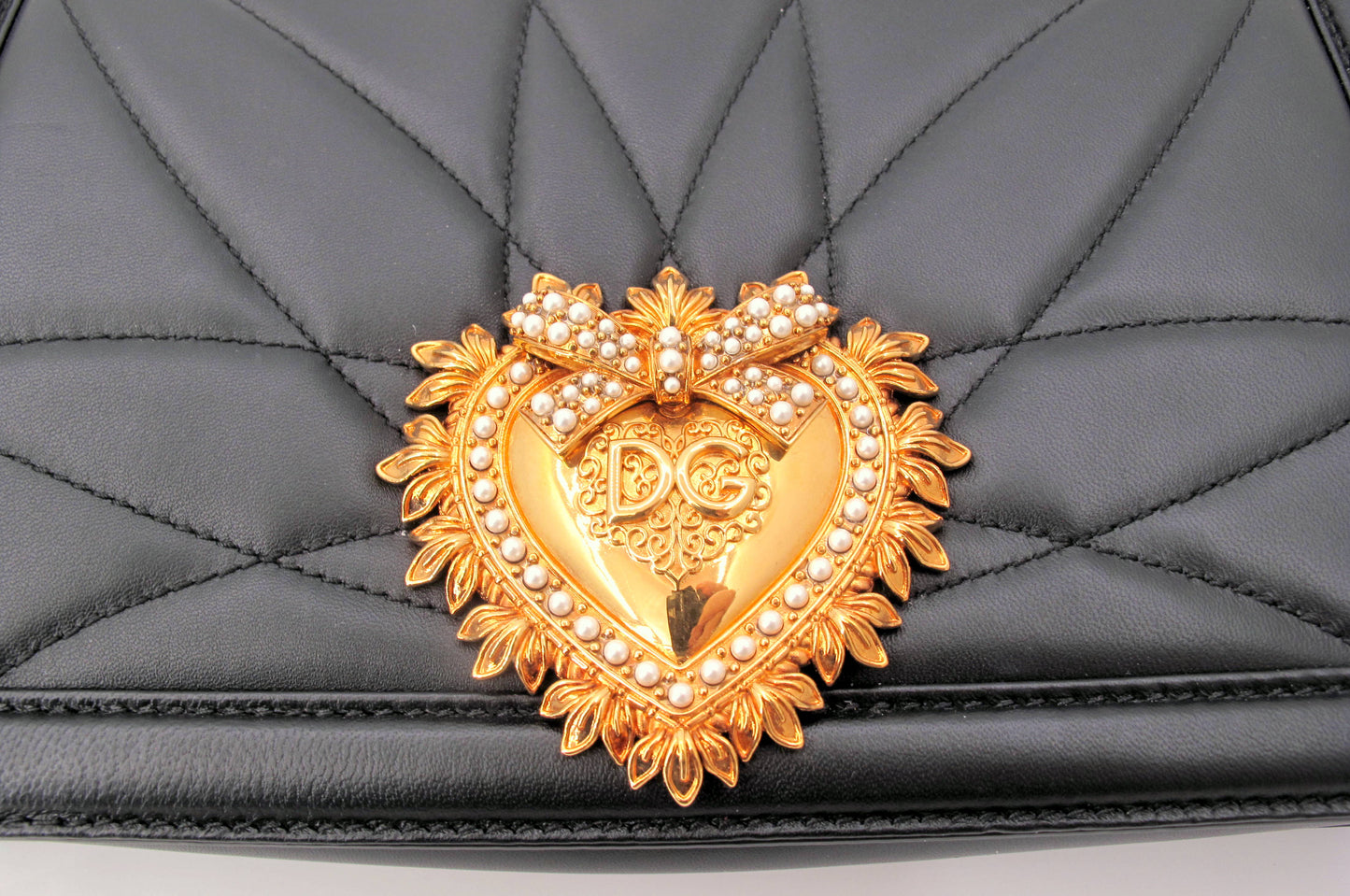 DOLCE & GABBANA Devotion Black Ladies Handbag with Dustbag