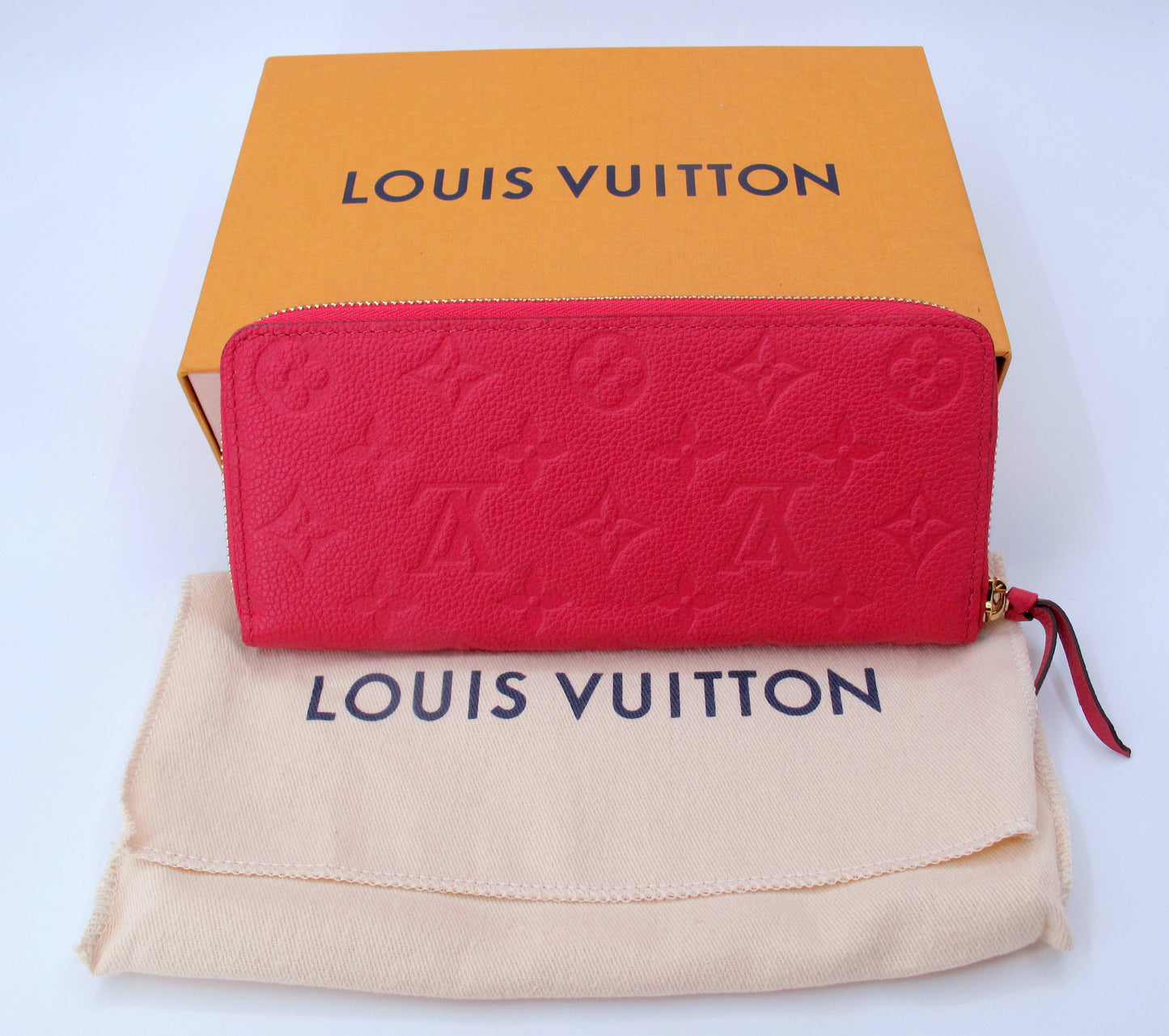 Original Louis Vuitton Clemence Empreinte Leather Ladies Long Wallet