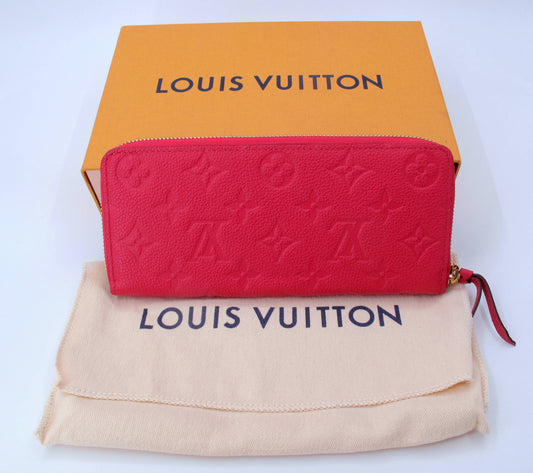 Original Louis Vuitton Clemence Empreinte Leather Ladies Long Wallet