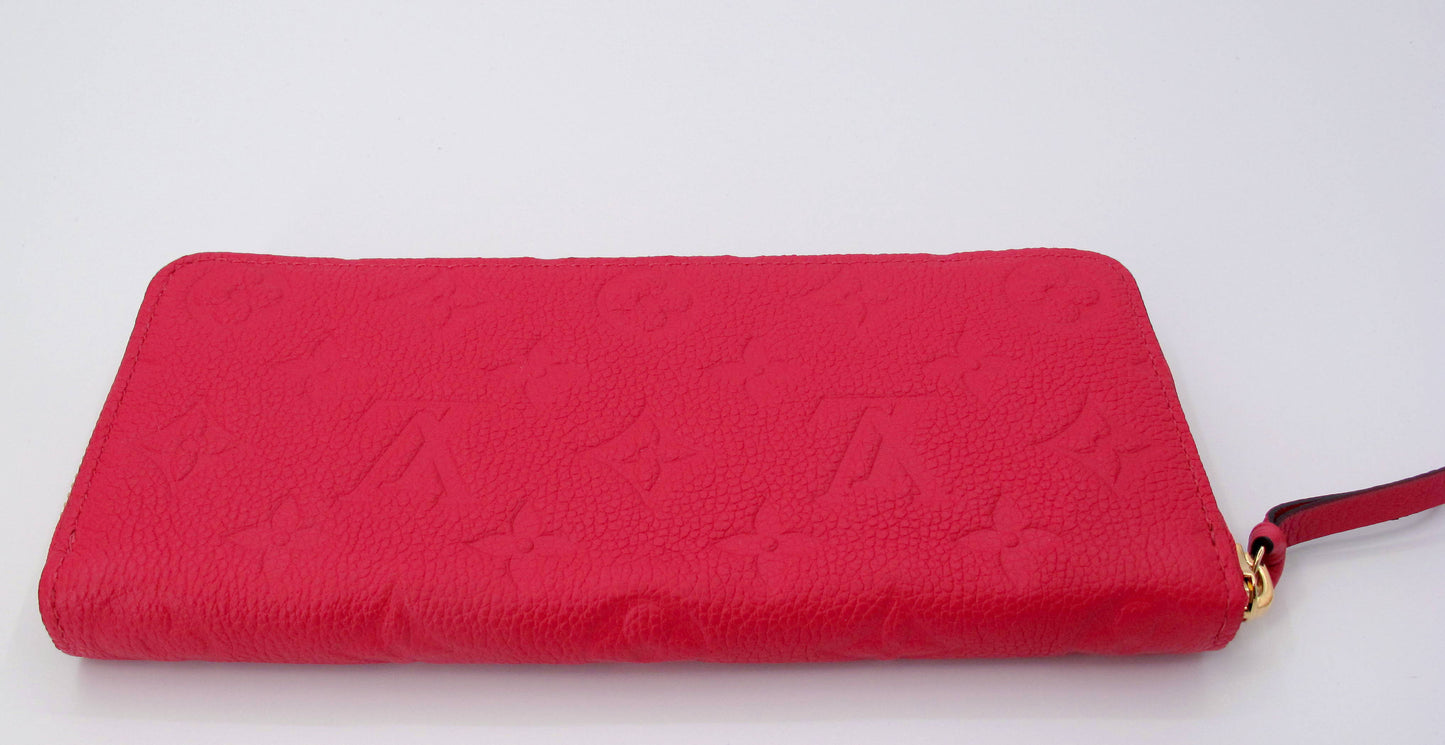 Original Louis Vuitton Clemence Empreinte Leather Ladies Long Wallet