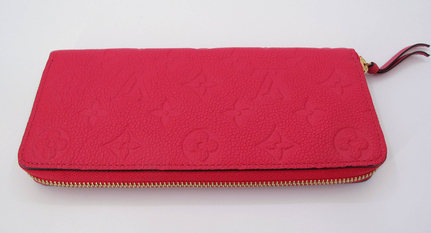 Original Louis Vuitton Clemence Empreinte Leather Ladies Long Wallet