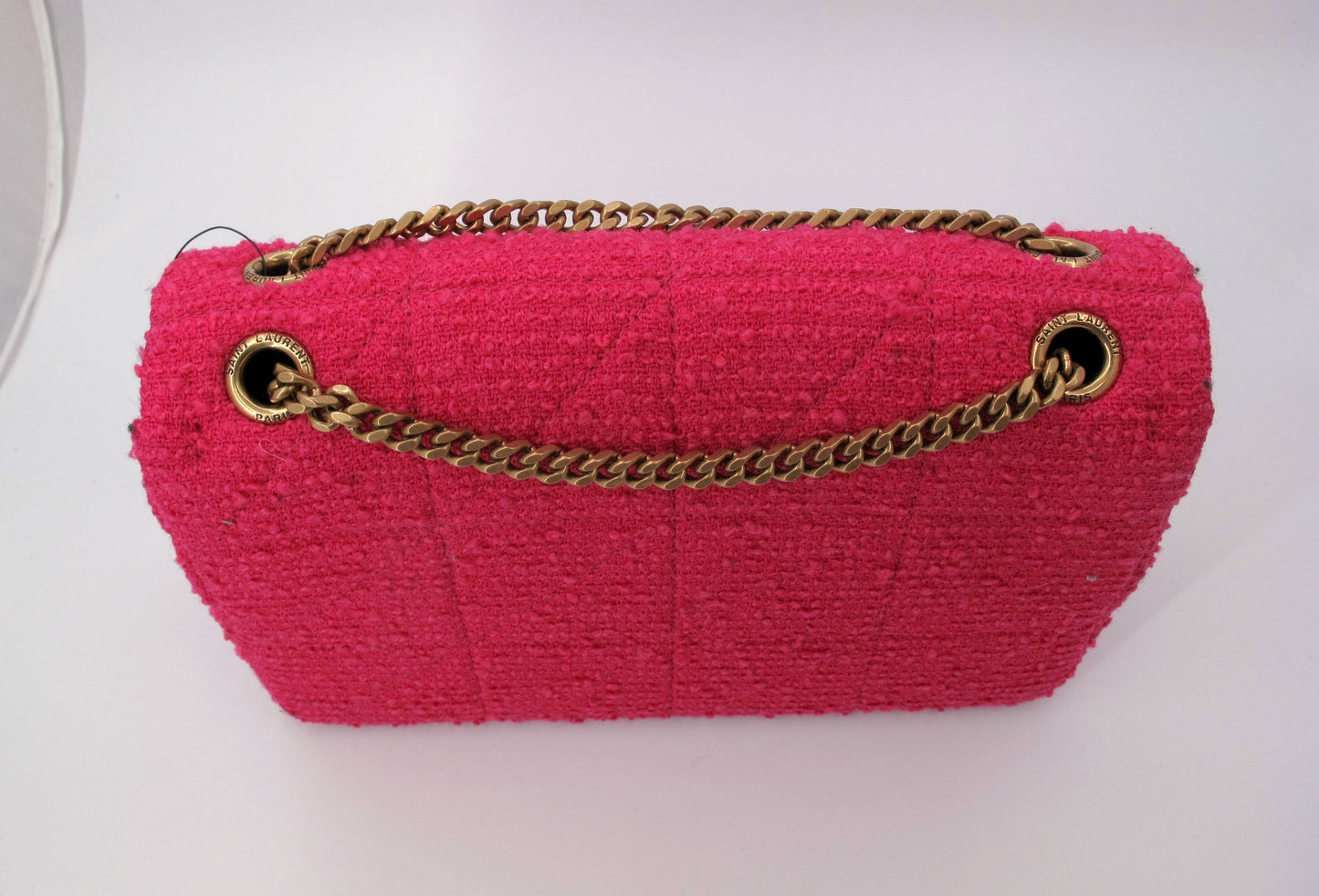 Original YVES SAINT LAURENT Jamie Tweed Magenta Shoulder Ladies Handbag