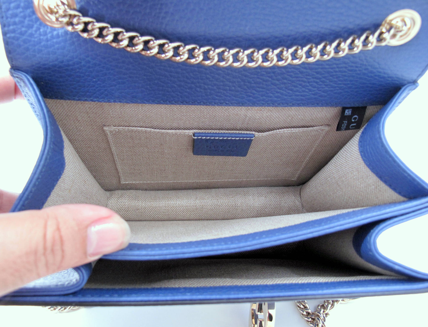 Original GUCCI "INTERLOCKING" Shoulder bag Blue Color With Dustbag Only