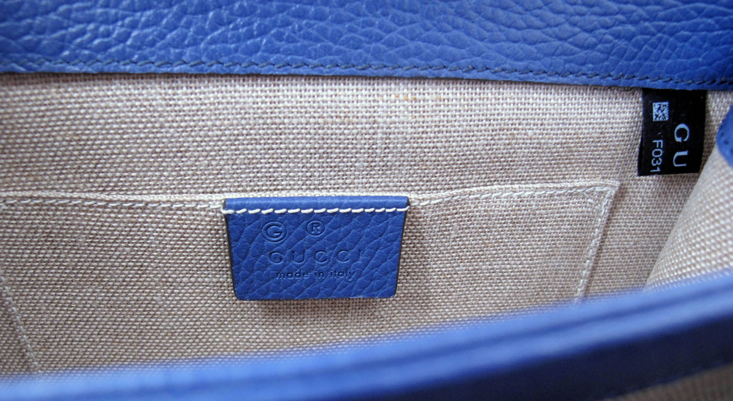 Original GUCCI "INTERLOCKING" Shoulder bag Blue Color With Dustbag Only
