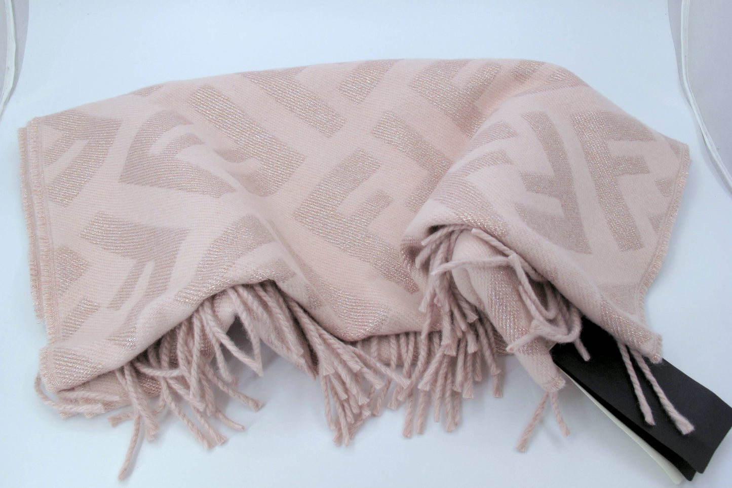 Original Stunning FENDI FF Cashmere Scarf Light Pink With Box