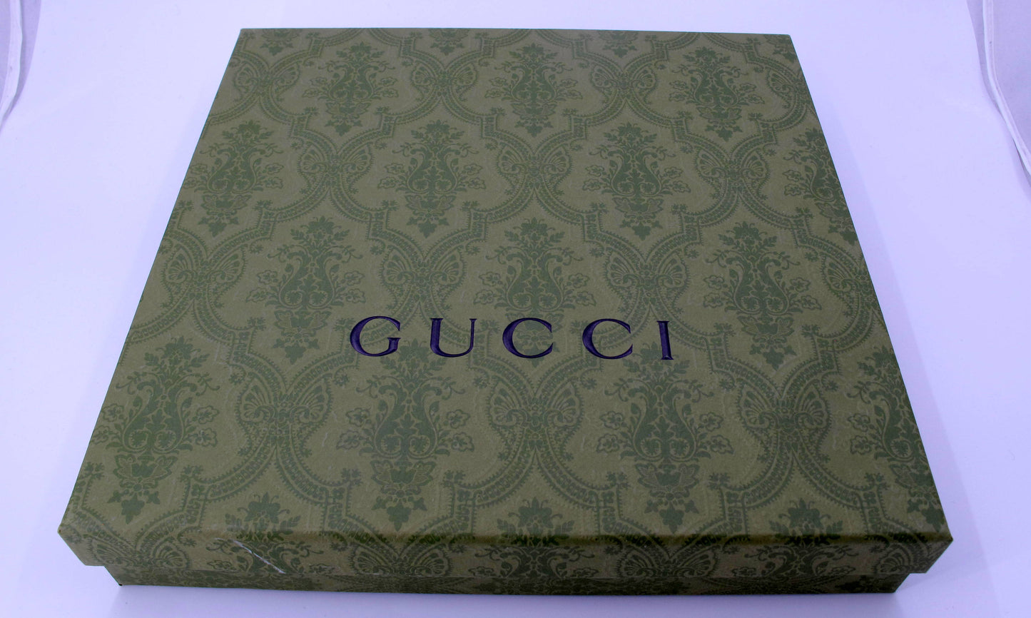 Stunning GUCCI GG Metallic Ladies Scarf Wool Black/Cream With Box