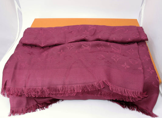 Stunning LOUIS VUITTON Classic Shawl Burgundy Monogram With Box