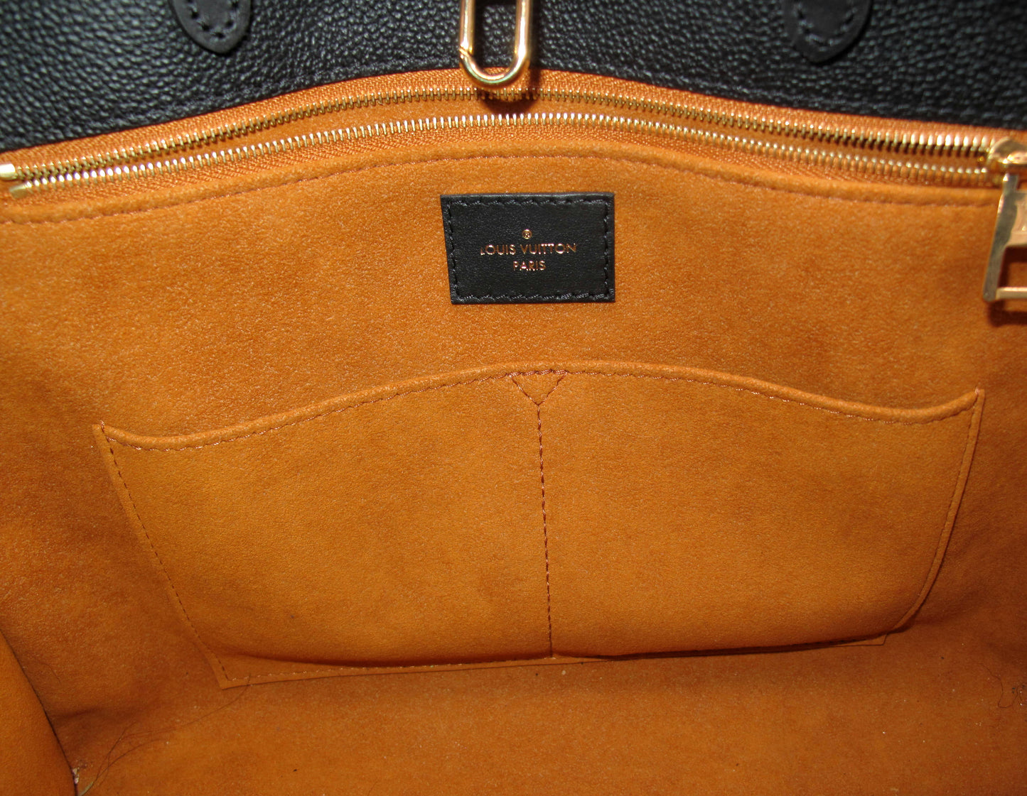 Original LOUIS VUITTON "ONTHEGO" MM Black Empreinte Leather Handbag
