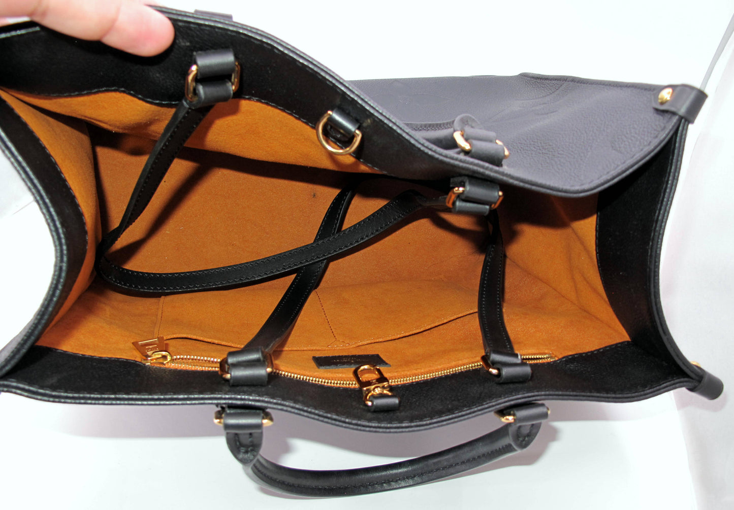 Original LOUIS VUITTON "ONTHEGO" MM Black Empreinte Leather Handbag