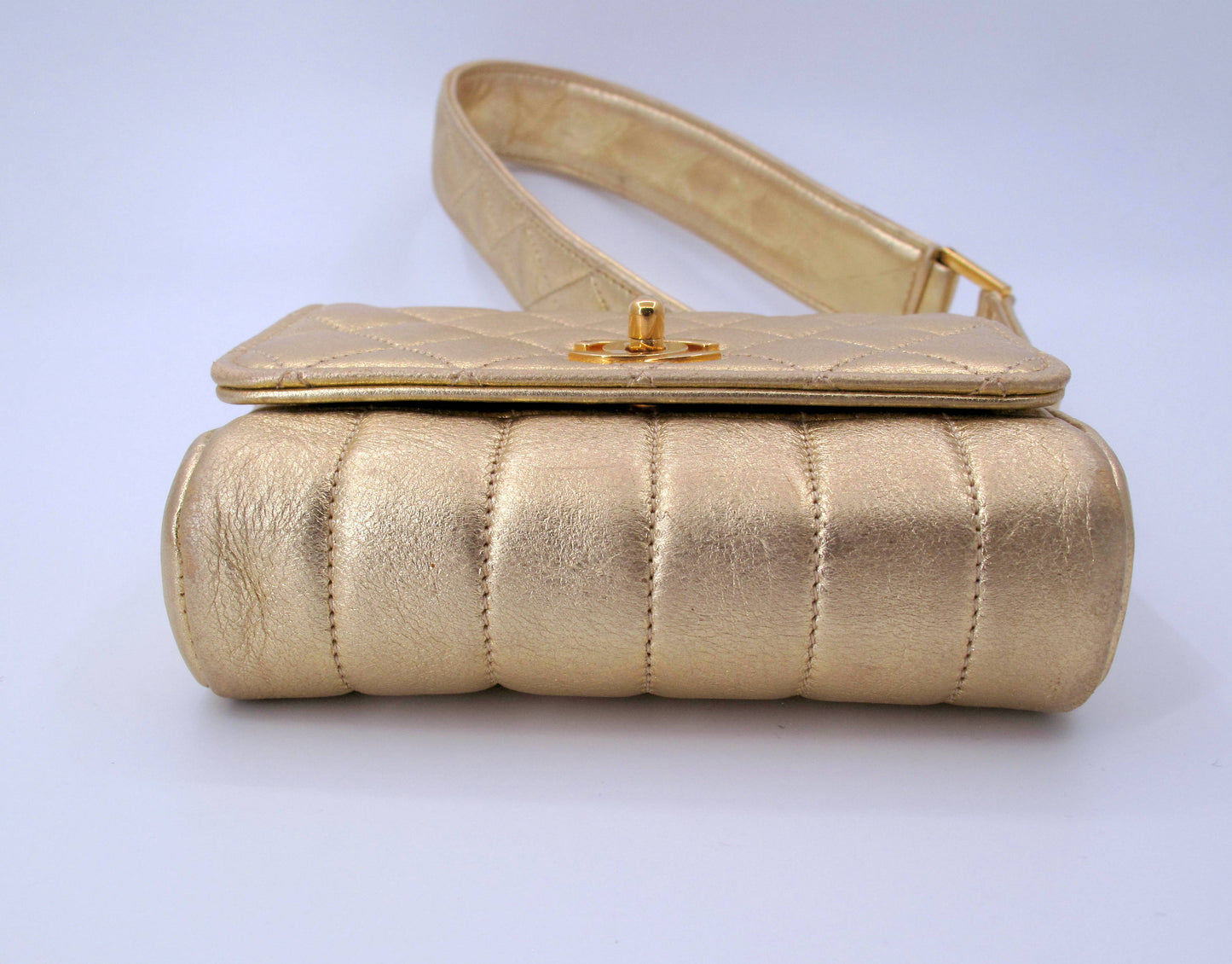 Original CHANEL Mini Vintage Gold Shoulder Ladies Leather Handbag