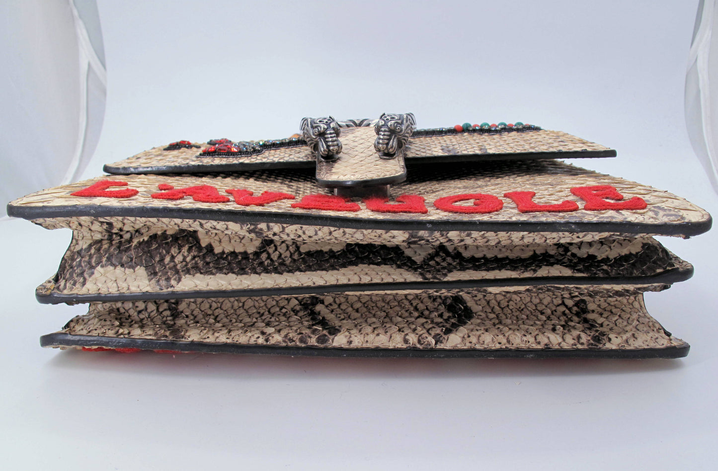 Original GUCCI "DIONYSUS" Python Medium Bamboo Top Handle Ladies Handbag