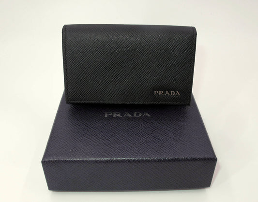 Stunning Original PRADA Black Saffiano Card Case