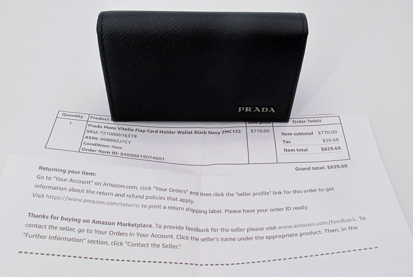 Stunning Original PRADA Black Saffiano Card Case